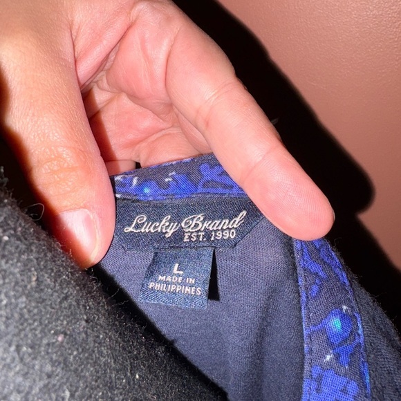 Lucky Brand Navy and Black Shirt - Picture 3 of 4